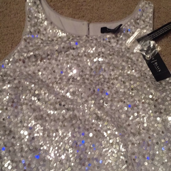 WHBM Metallic silver sequin dress - Picture 2 of 8